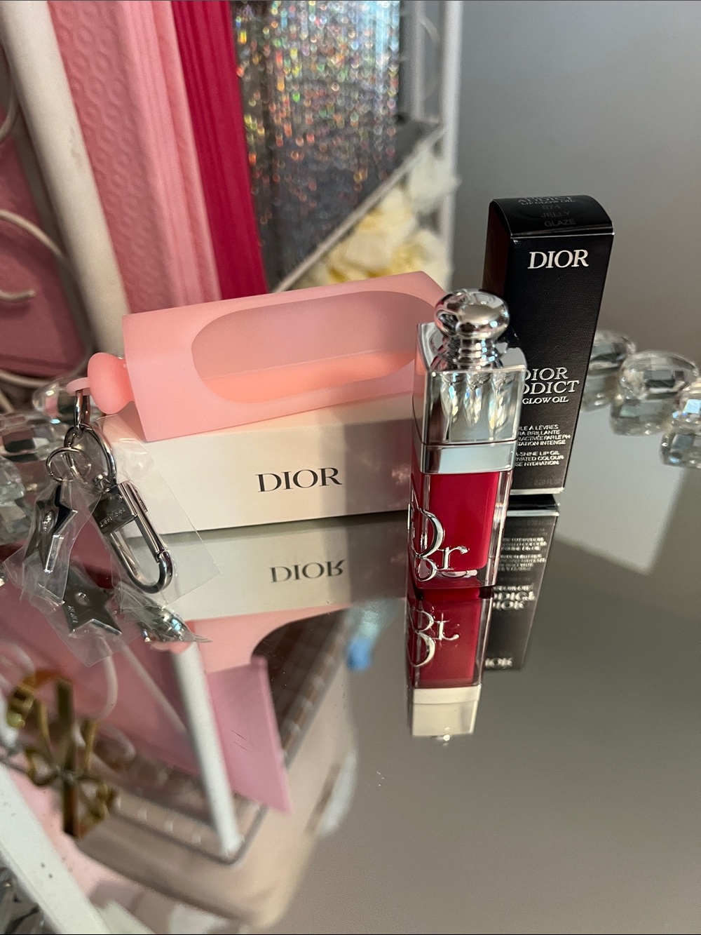 Dior Addict Lip Glow Oil in Jelly & Lip Holder/Keychain